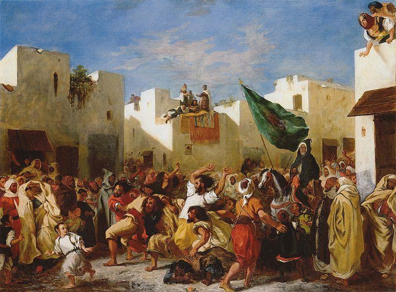 Eugene Delacroix Fanatics of Tangier Norge oil painting art